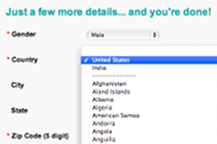 Screenshot: Dropdown List Box